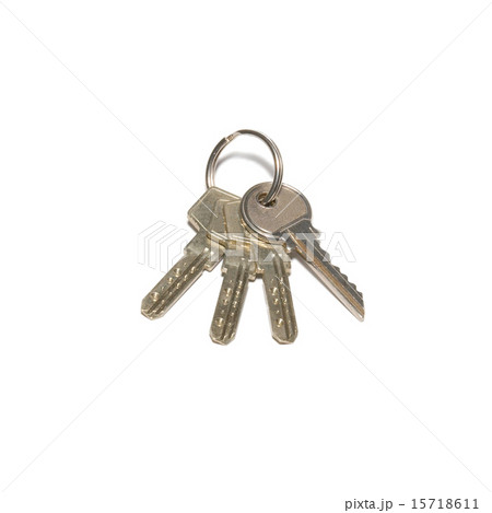 Bunch of silver keys isolated on white. Bunch of silver keys isolated on white. 15718611