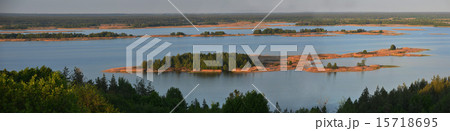 panoramic view river with islands 15718695