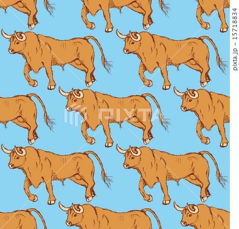 Sketch angry bull in vintage style Sketch angry bull in vintage style 15718834