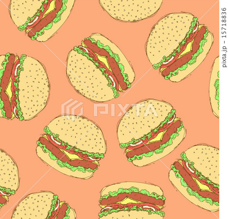 Sketch tasty hamburger in vintage style Sketch tasty hamburger in vintage style 15718836