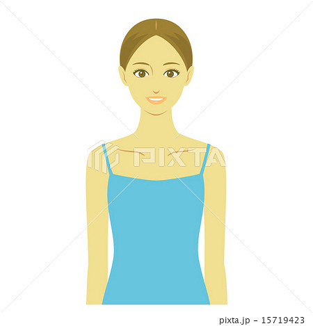 美容　正面　上半身　白い歯 15719423