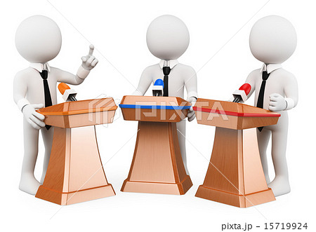 3D white people. Political debate 15719924