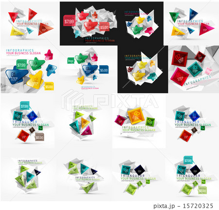 Set of light, paper design option infographic banner templates Set of light, paper design option infographic banner templates 15720325