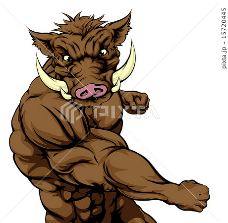 Tough muscular boar character 15720445