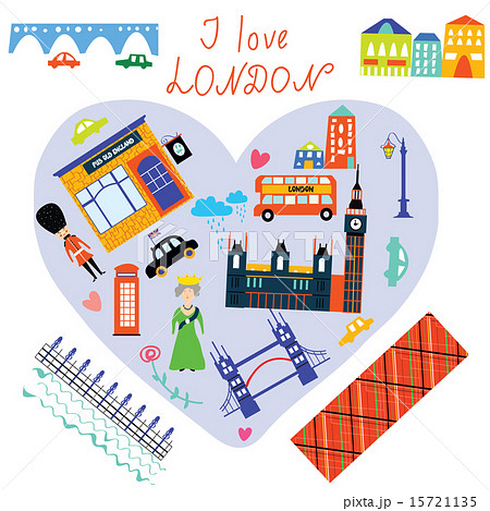 London love card with funny landmarks 15721135