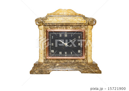 Old table clock isolated on white. Old table clock isolated on white. 15721900
