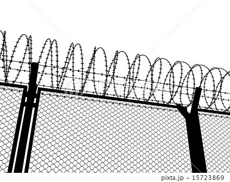 Fence with a barbed wire 15723869