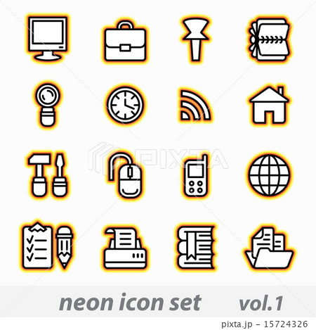 Neon icon set(vector, CMYK) Neon icon set(vector, CMYK) 15724326