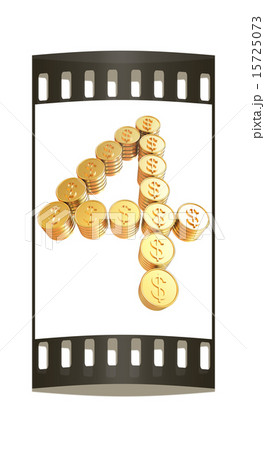 Number "four" of gold coins. The film strip 15725073