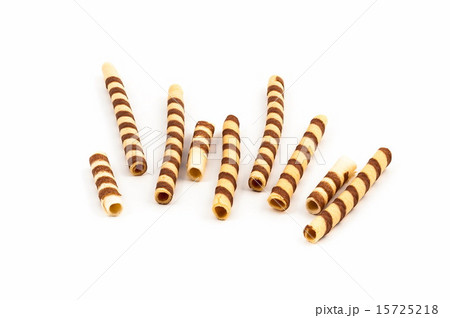 Scattered wafer sticks isolated on white 15725218