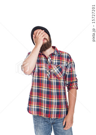 Man doing facepalm or cover his face with palm Man doing facepalm or cover his face with palm 15727201