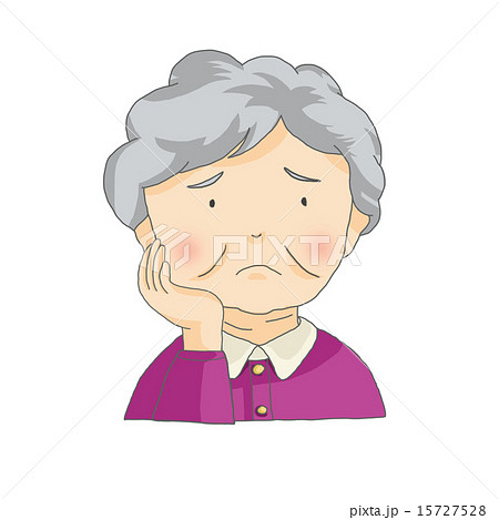 困り顔のおばあさんのイラスト素材