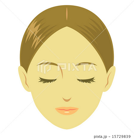 女性の顔 閉じた目のイラスト素材
