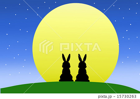 月とウサギのイラスト素材