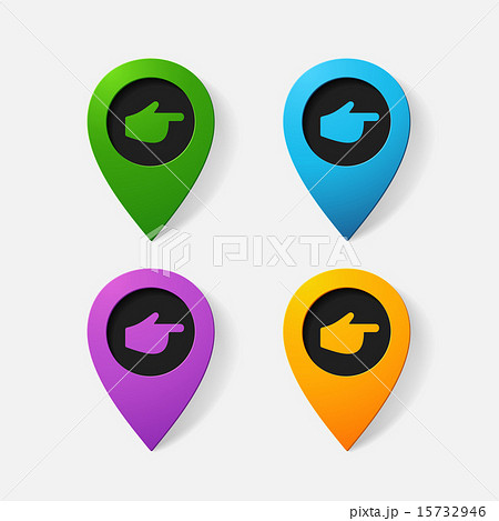 Realistic color pointer: finger to the right Realistic color pointer: finger to the right 15732946
