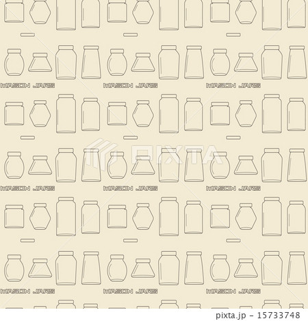 Mason jars linear icon set seamless texture. Mason jars linear icon set seamless texture. 15733748