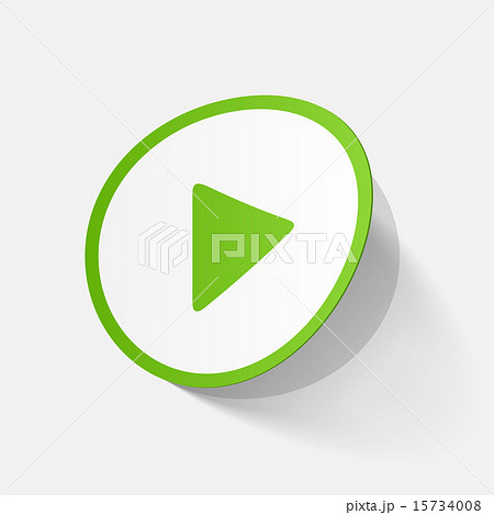 paper sticker: Play button web iconのイラスト素材 [15734008] - PIXTA