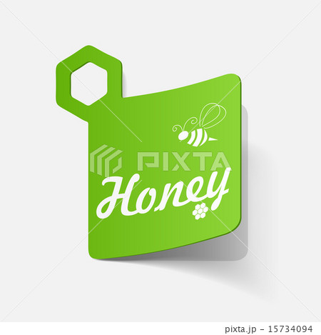 Realistic paper sticker: honey Realistic paper sticker: honey 15734094