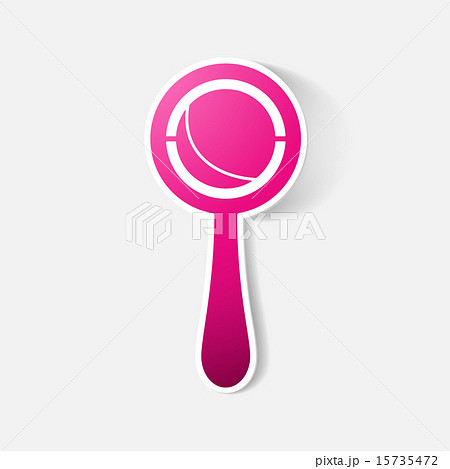 Paper clipped sticker: rattle 15735472