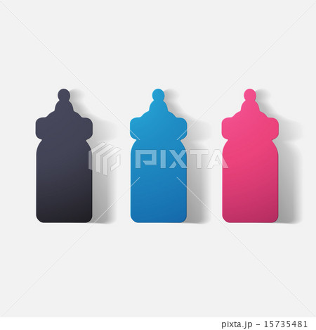 Paper clipped sticker: baby bottle Paper clipped sticker: baby bottle 15735481