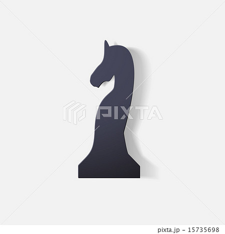 Paper clipped sticker: chess piece horse Paper clipped sticker: chess piece horse 15735698