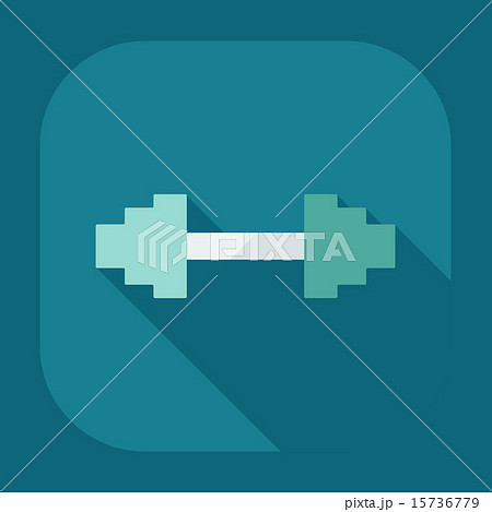 Flat modern design with shadow icon dumbbell 15736779