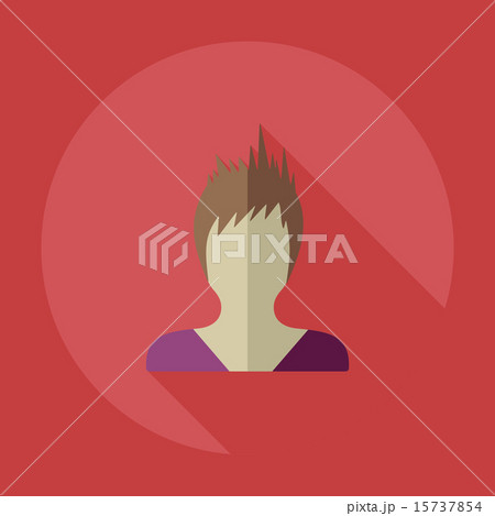 Flat modern design with shadow icon silhouette girl creative hairstyle 15737854