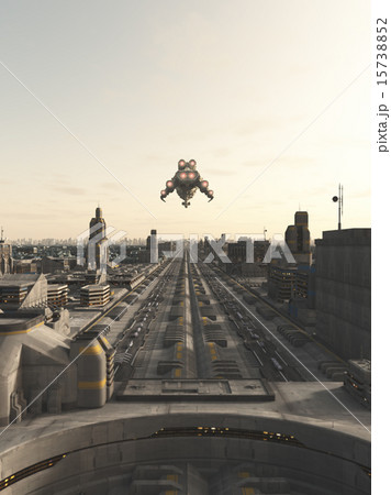 Spaceship on Final Landing Approach 15738852