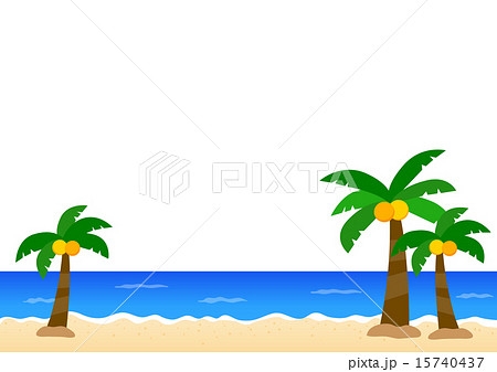 ヤシの木と海のイラスト素材