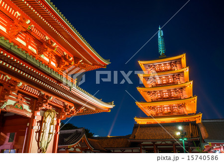 浅草寺　夜景 15740586