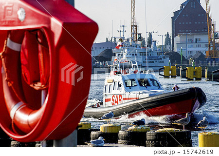 save and rescue boat at Kolobrezg, Poland 15742619