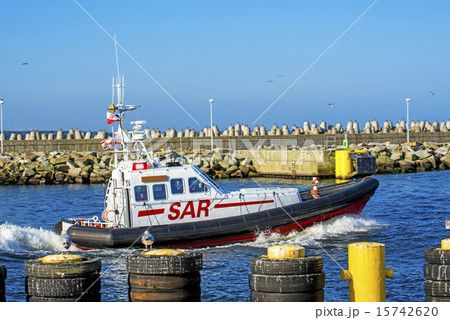 save and rescue boat at Kolobrezg, Poland 15742620