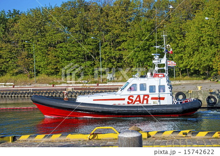 save and rescue boat at Kolobrezg, Poland 15742622