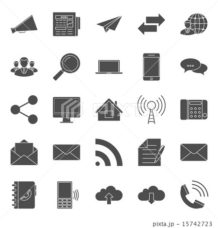 Comunication and web silhouettes icons set 15742723