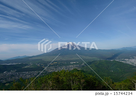 杓子山山頂から富士山 15744234