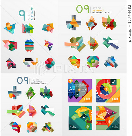 Modern geometric design temlates, universal diagram, banner, number options, workflow layout, steps 15744482