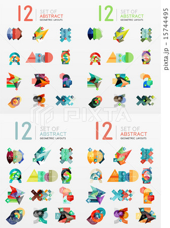 Modern geometric design temlates, universal diagram, banner, number options, workflow layout, steps 15744495