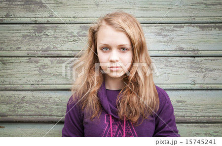 Beautiful blond Caucasian girl teenager portrait 15745241