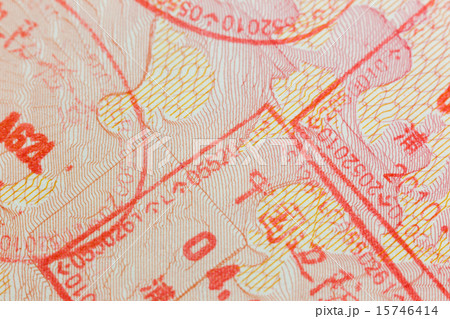 Different border stamps in passport page - travel 15746414