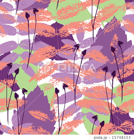 Seamless grungy leaf pattern 15748153