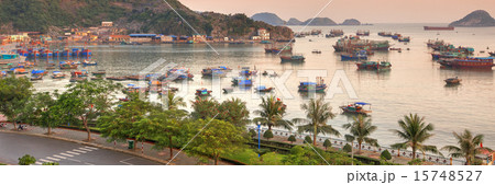 Cat Ba island colourful boats 15748527