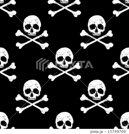 Skull and crossbones seamless background 15749709