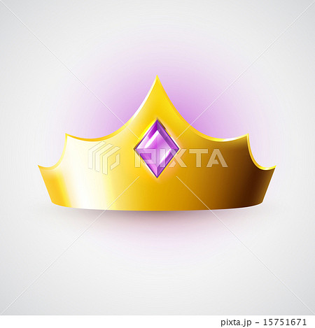 Golden crown with purple gem 15751671