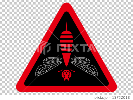 黃蜂警告標誌3紅色反轉 黃蜂警告標誌3紅色反轉 15752018