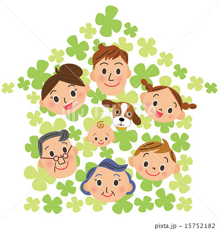 クローバーの家と三世代家族 15752182