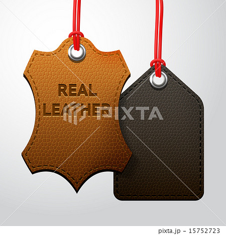 Leather texture tags set 15752723