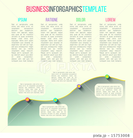 Vector graph infographic template made in modern flat design. Chart with long shadow and with text Vector graph infographic template made in modern flat design. Chart with long shadow and with text 15753008