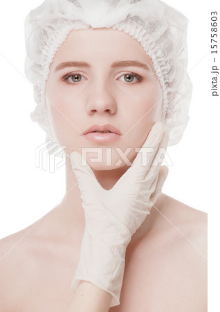 Medical face examination of beautiful woman 15758603