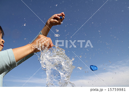 水風船の破裂8の写真素材