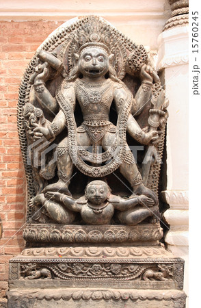 Ancient statue of Narasimha in Bhaktapur, Kathmandu valley, Nepa Ancient statue of Narasimha in Bhaktapur, Kathmandu valley, Nepa 15760245